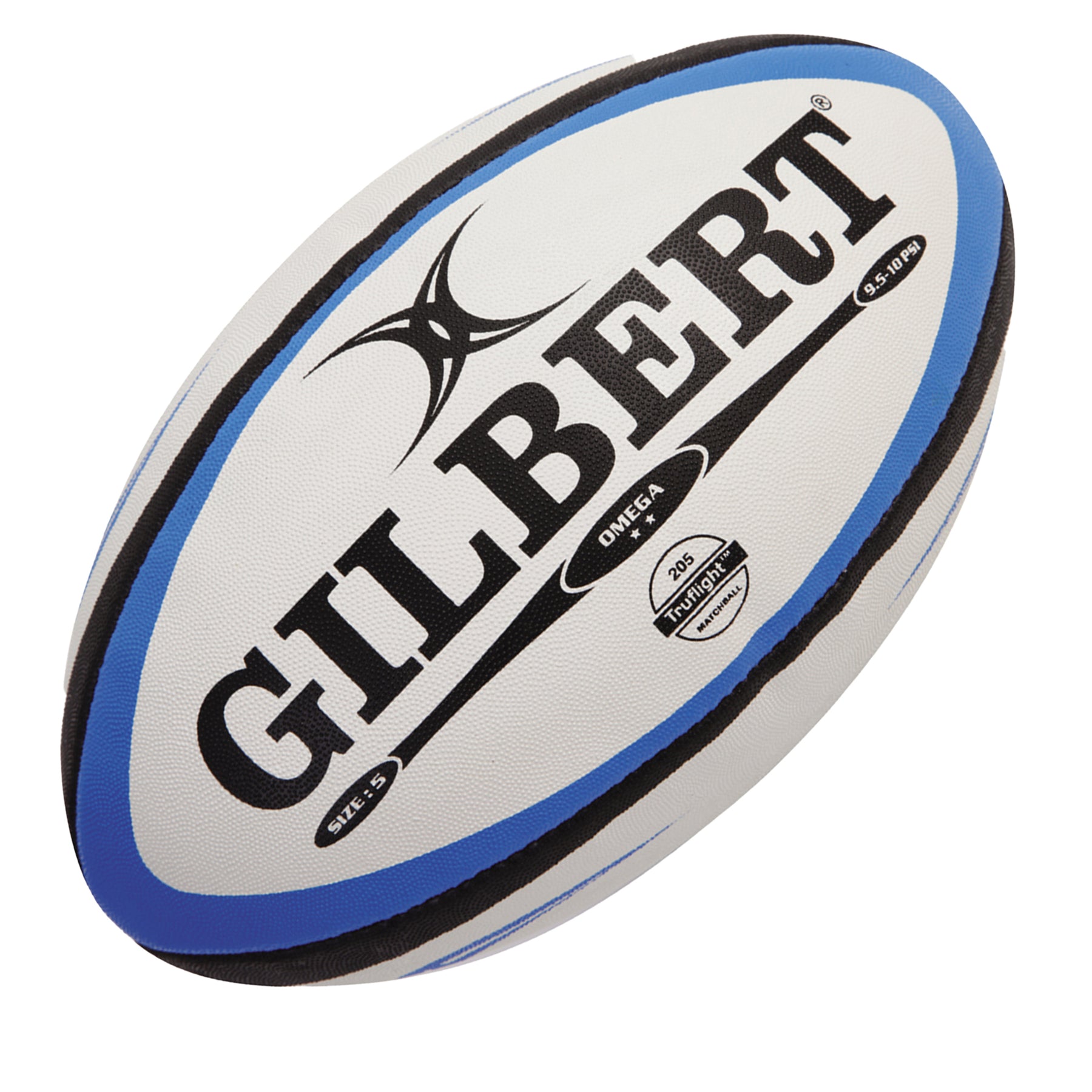 Gilbert Omega Match Rugby Ball: Blue/Black