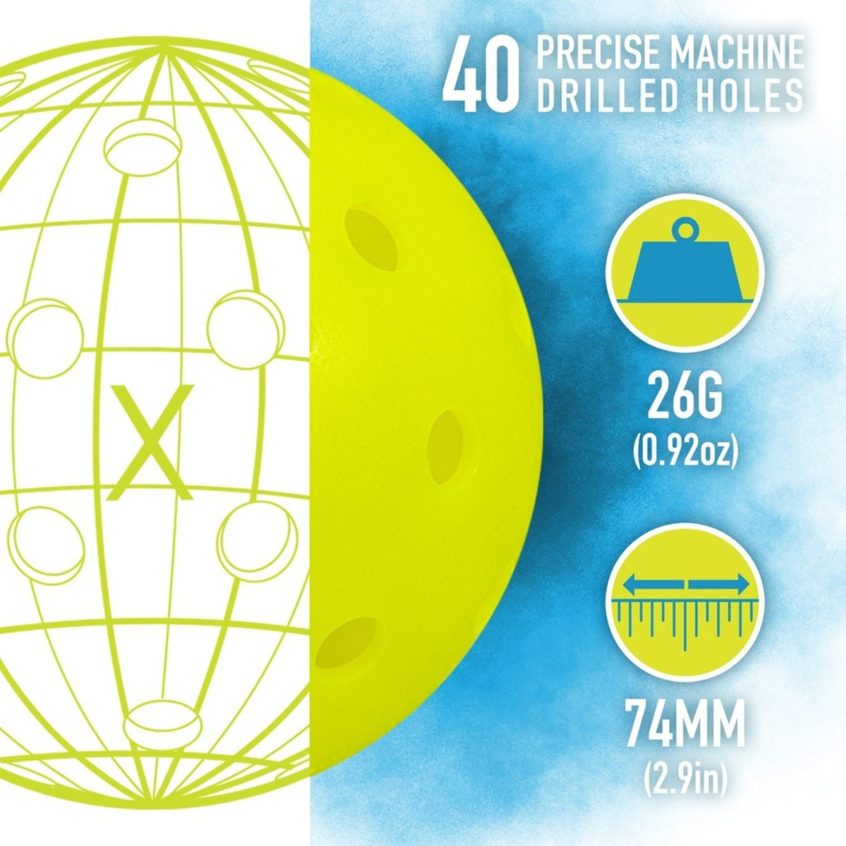 Franklin X-40 Pickleball Outdoor Ball: 3 Pack