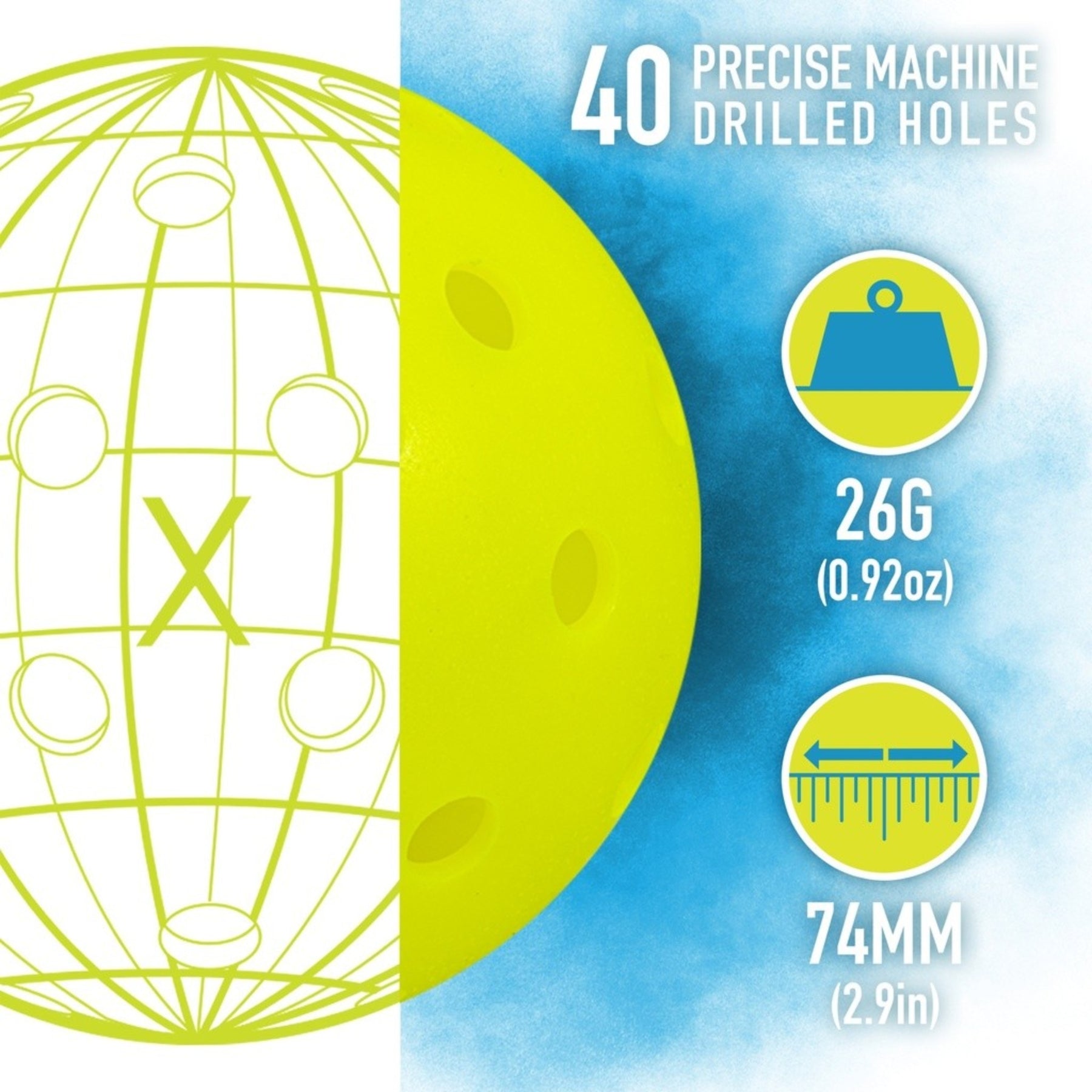 Franklin X-40 Pickleball Outdoor Ball: 3 Pack