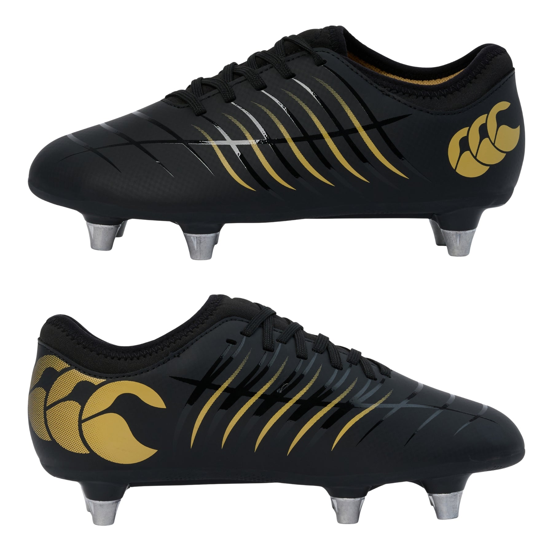 Canterbury Junior Phoenix Soft Ground Rugby Boots: Black