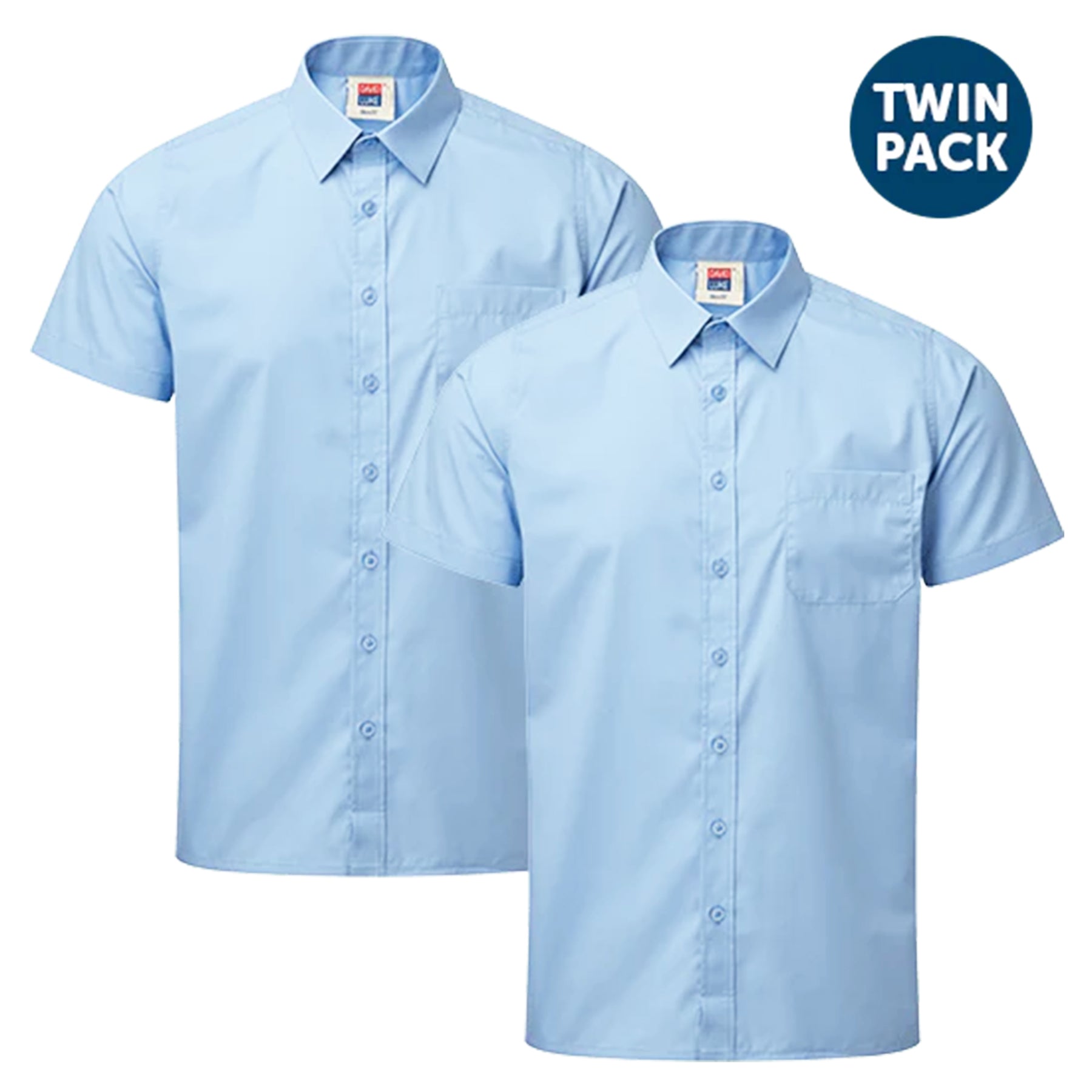 Boys Short Sleeve Shirt (Twin Pack): Blue