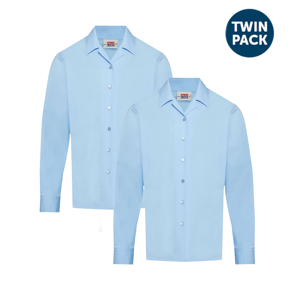 Long Sleeve Blouse (Twin Pack): Blue