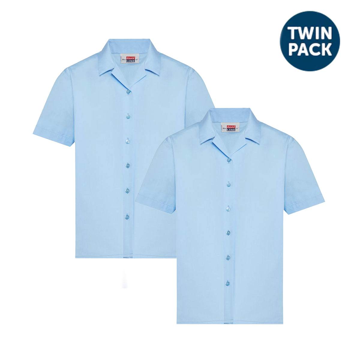Short Sleeve Blouse (Twin Pack): Blue