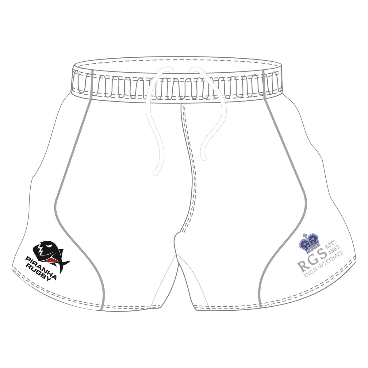 Royal Grammar School Senior Rugby Shorts: White
