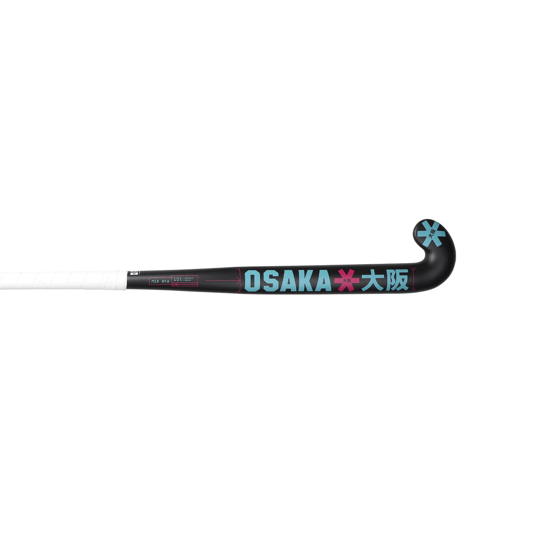 Osaka Mid Bow 10 Hockey Stick 2025: Retro Blue/Raspberry