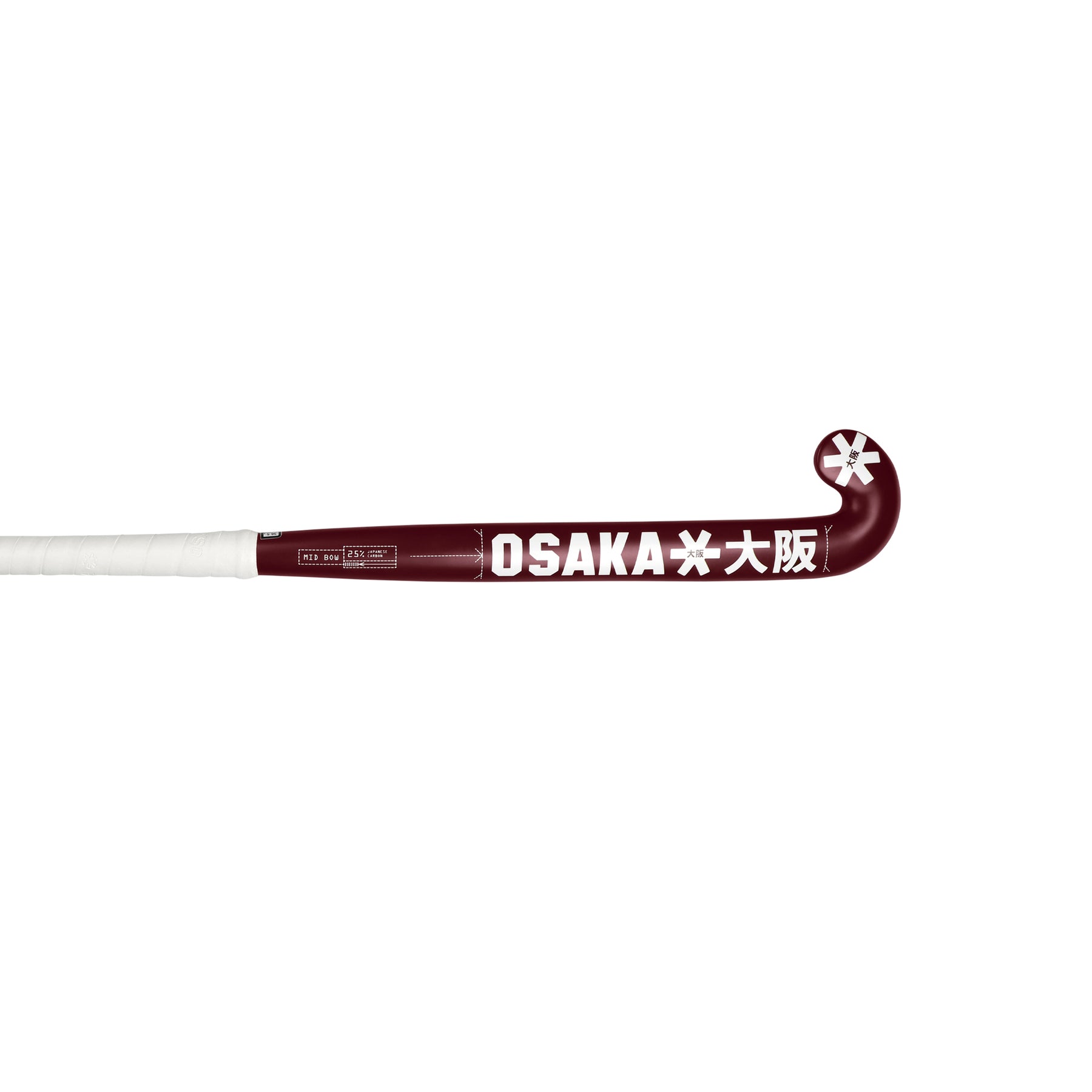 Osaka Mid Bow 25 Hockey Stick 2025: Cherry Lacquer - 36.5