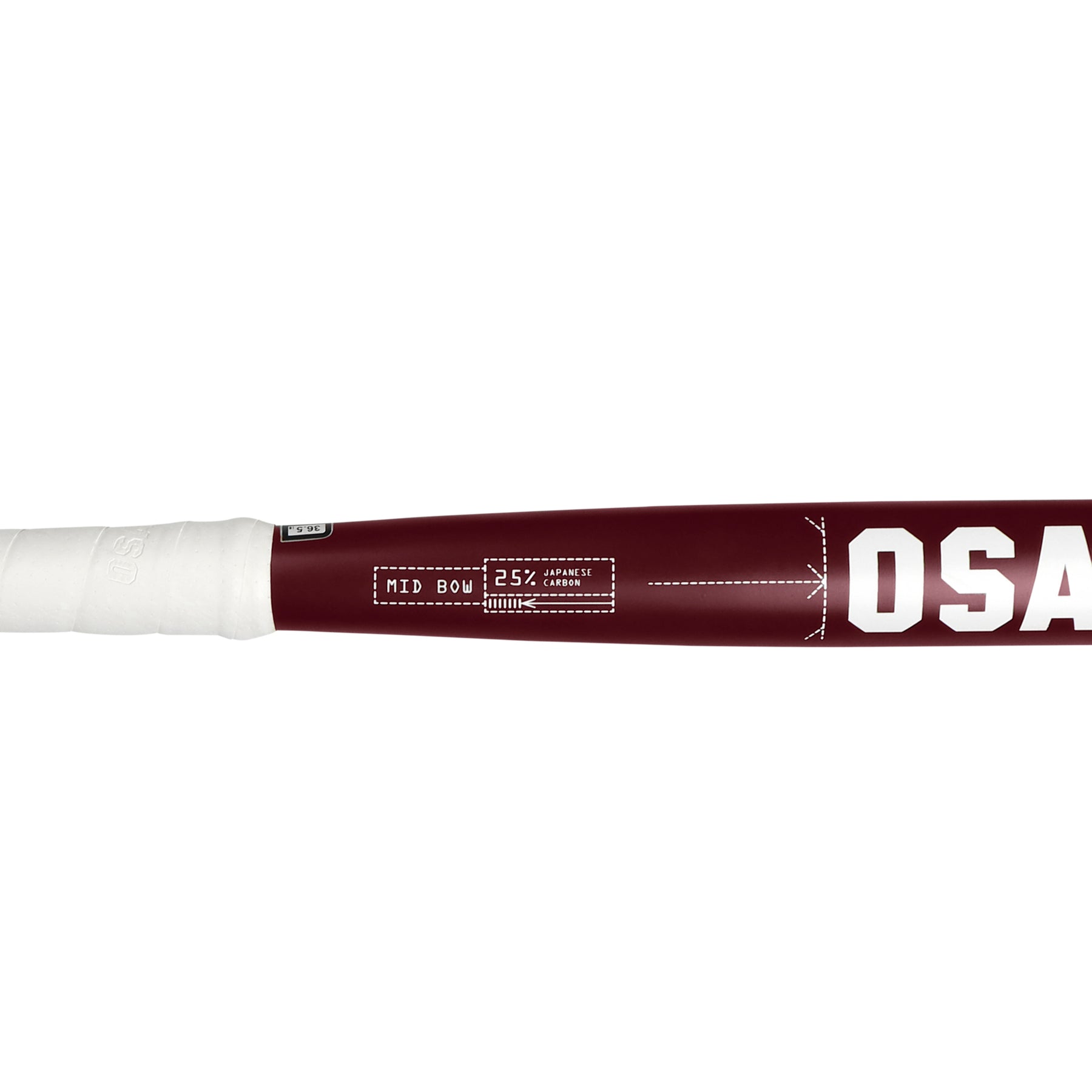 Osaka Mid Bow 25 Hockey Stick 2025: Cherry Lacquer - 36.5