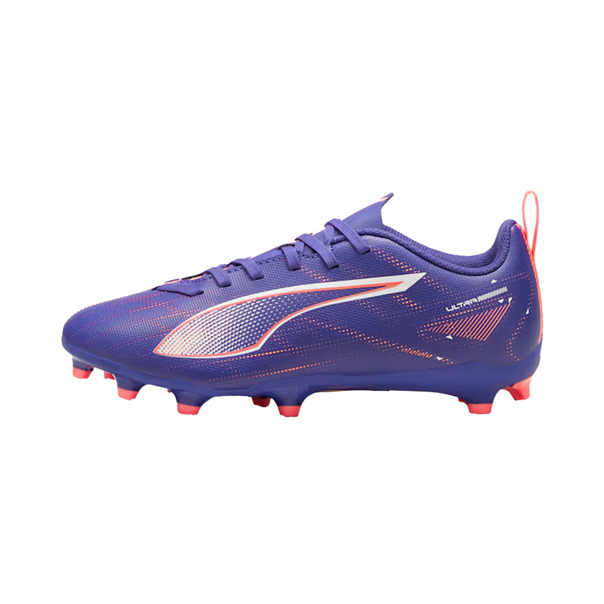 Puma Ultra 5 Play FG/AG Junior Football Boots: Lapis Lazuli/White/Sunset Glow