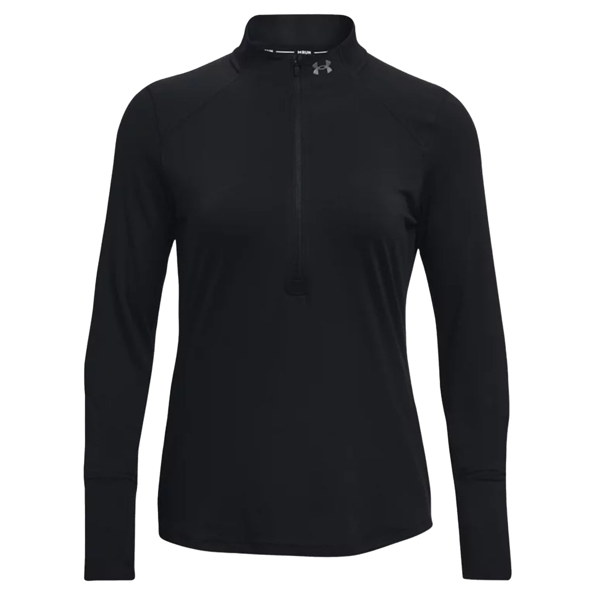 Under Armour Womens Qualifier Run 2.0 1/2 Zip Top: Black/Reflective
