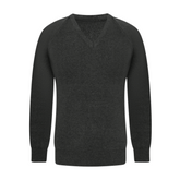 V Neck Sweater Cotton Acrylic: Grey