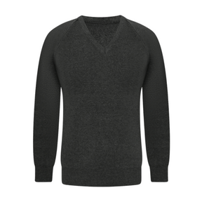 V Neck Sweater Cotton Acrylic: Grey