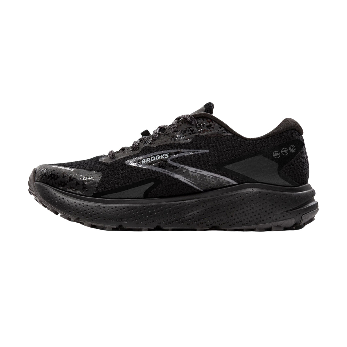 Brooks Divide 5 GTX Womens Trail Running Shoes: Black/Alloy/Primer Grey