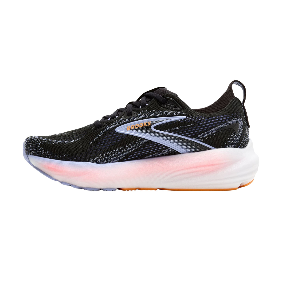 Brooks Glycerin 22 Womens Running Shoes: Black/Blue Heron/Orange