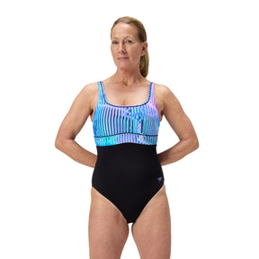 Speedo Women's Contour Eclipse Swimsuit: Blue/Purple
