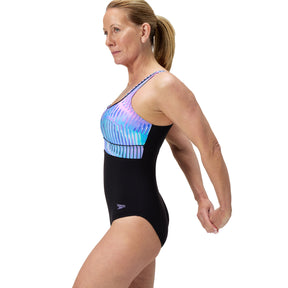 Speedo Women's Contour Eclipse Swimsuit: Blue/Purple