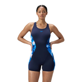 Speedo Women's Digital Printed Legsuit: Navy