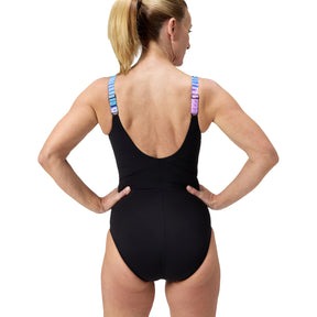 Speedo Women's LunaLustre Printed Swimsuit: Blue/Purple