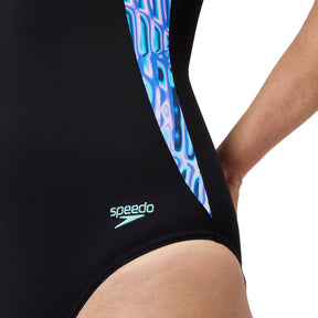 Speedo Women's LunaLustre Printed Swimsuit: Blue/Purple