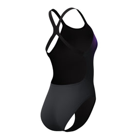 Speedo Women's Placement Printed PowerBack Swimsuit: Blurry Glass/Black