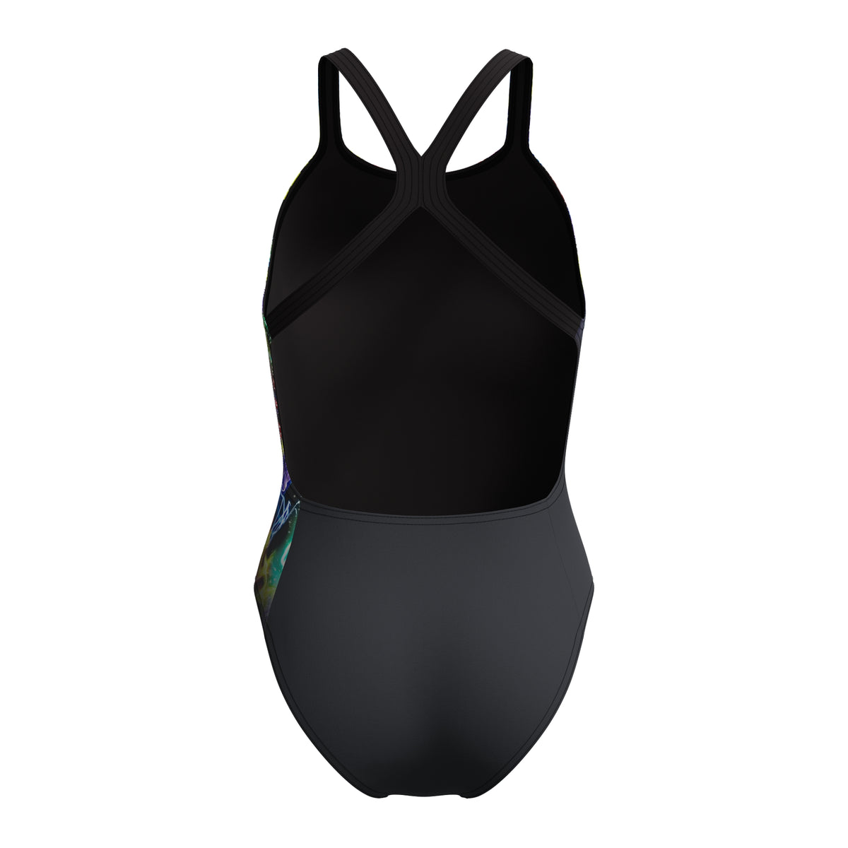Speedo Women's Placement Printed PowerBack Swimsuit: Static Volta/Black