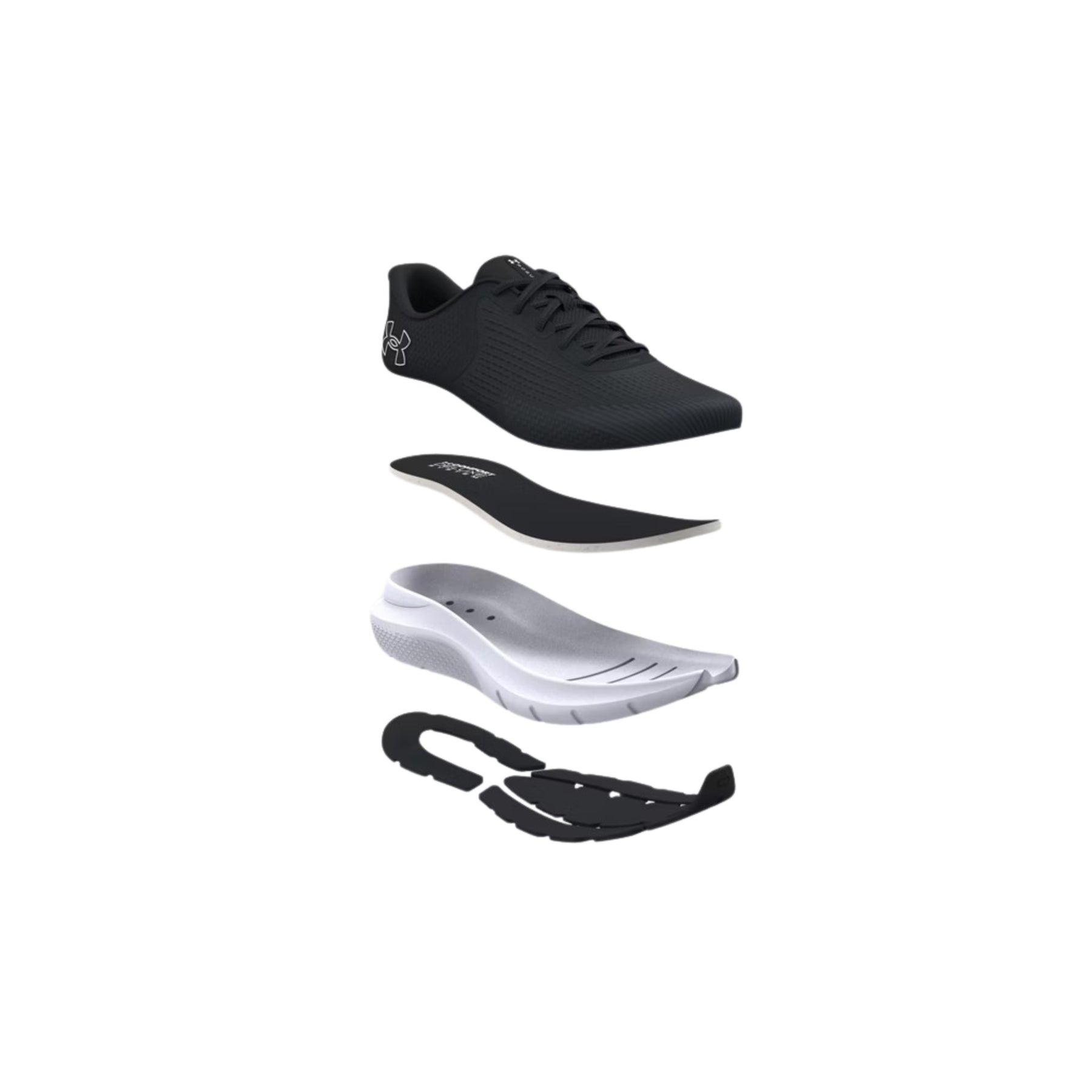 Under Armour Rogue 5 Mens Running Shoes: Black/White