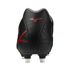 Mizuno Monarcida Neo III Rugby Boots: Black/Morelia Red