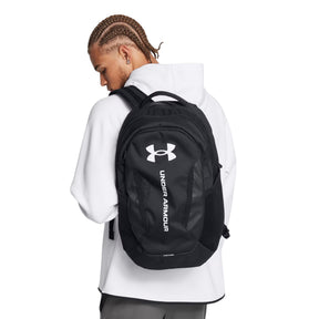 Under Armour Hustle 6.0 Backpack: Black/White