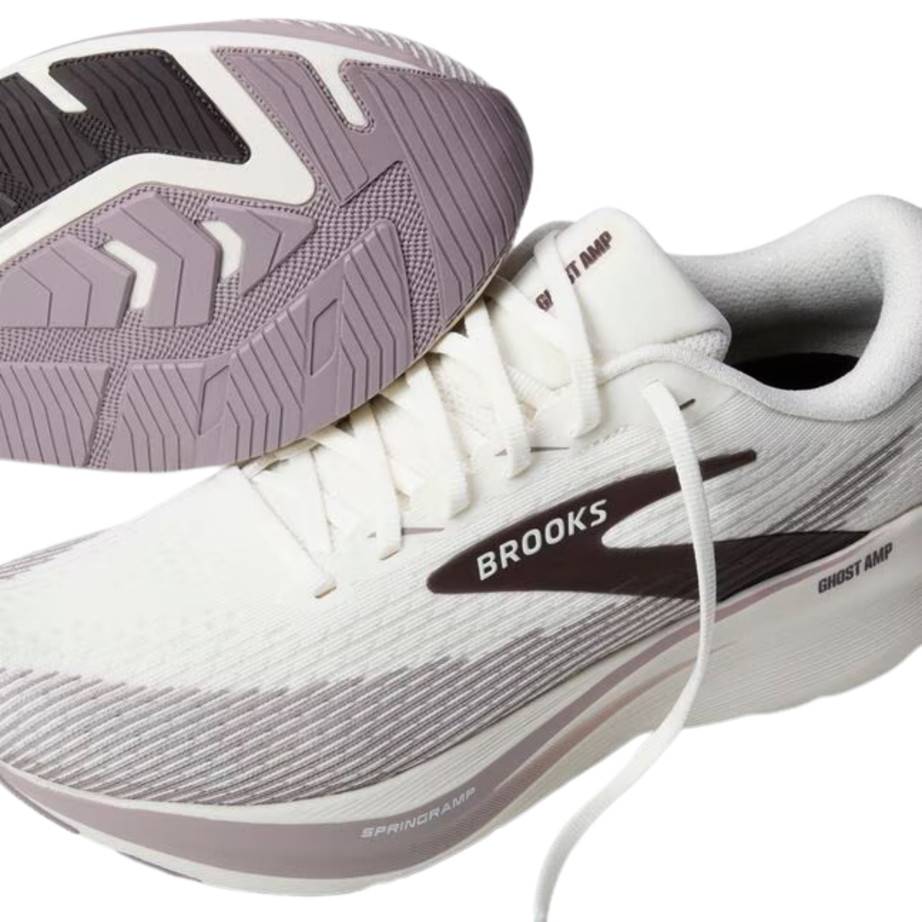 Brooks Ghost Amp Men's Running Shoes: Coconut/Purple Dove/Raisin