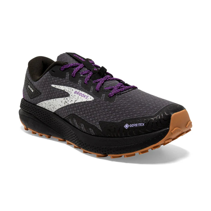 Brooks Divide 4 GTX Women's Trail Shoes: Black/Blackened Pearl/Purple