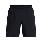 Under Armour Mens Launch Running Shorts: Black/White/Reflective