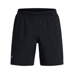 Under Armour Mens Launch Running Shorts: Black/White/Reflective