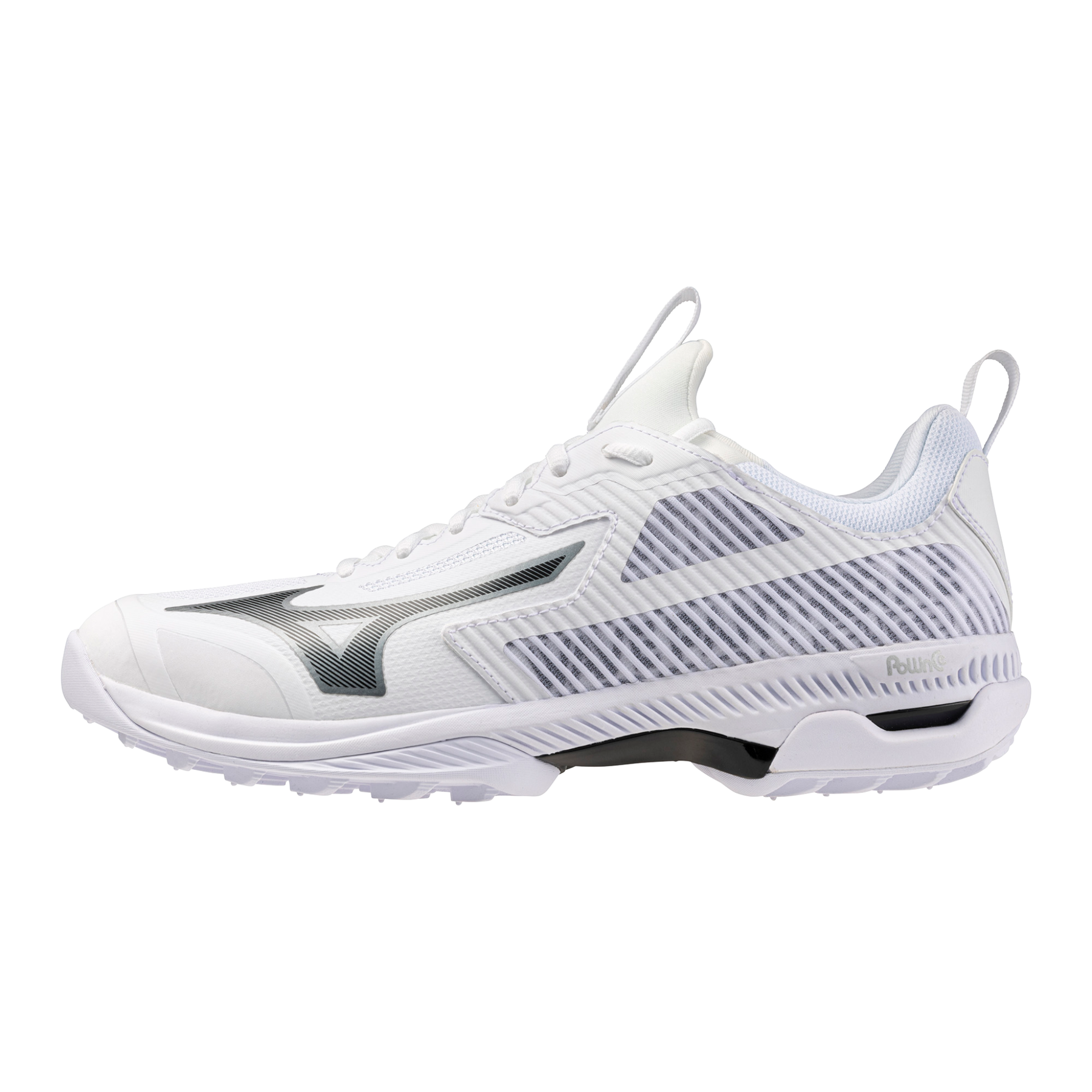 Mizuno Wave Panthera 2 Hockey Shoes: White/Black/Silver