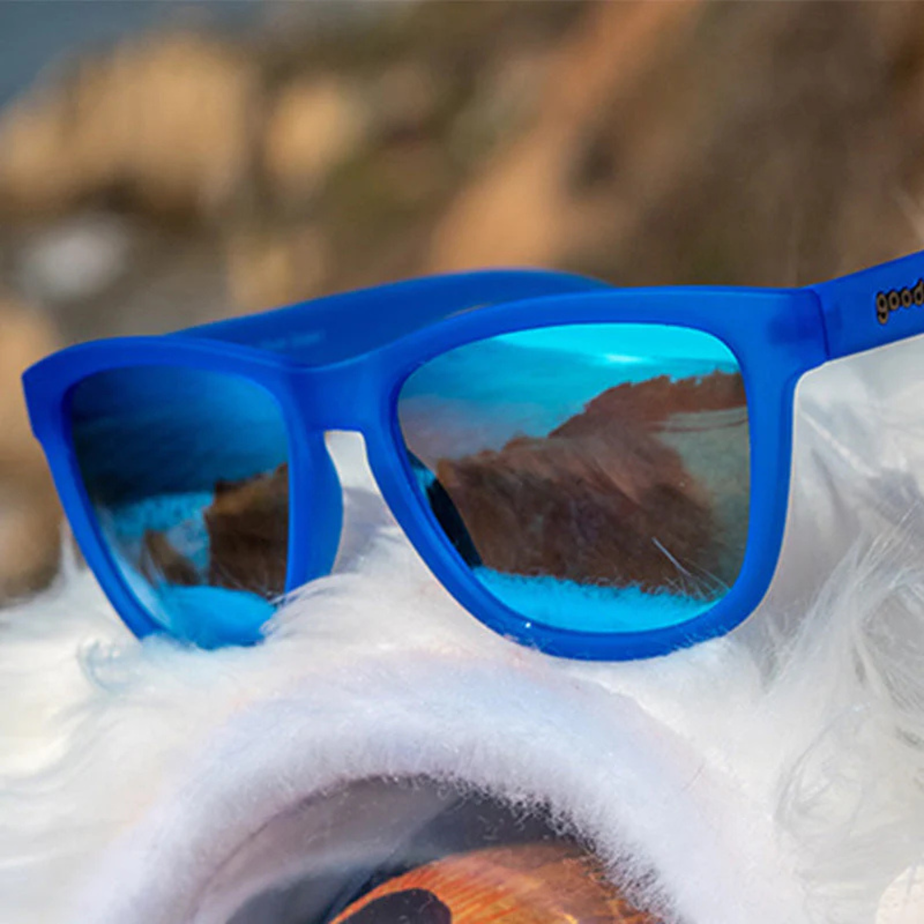Goodr Falkors's Fever Dream Sunglasses Blue Polarised Lenses: Blue Frame
