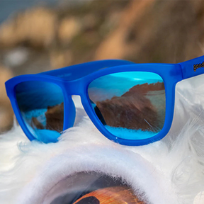 Goodr Falkors's Fever Dream Sunglasses Blue Polarised Lenses: Blue Frame