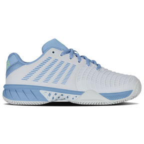 K Swiss Express Light 3 Clay Womens Tennis Shoes: White/Dutch Canal/Paradise Green