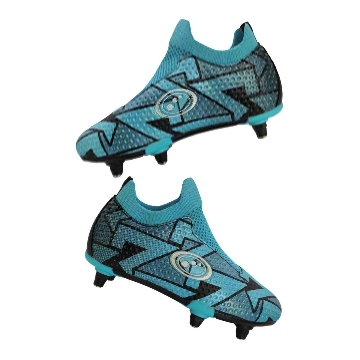 Optimum Laceless Moulded 6 Stud Kids Football Boots: Blue