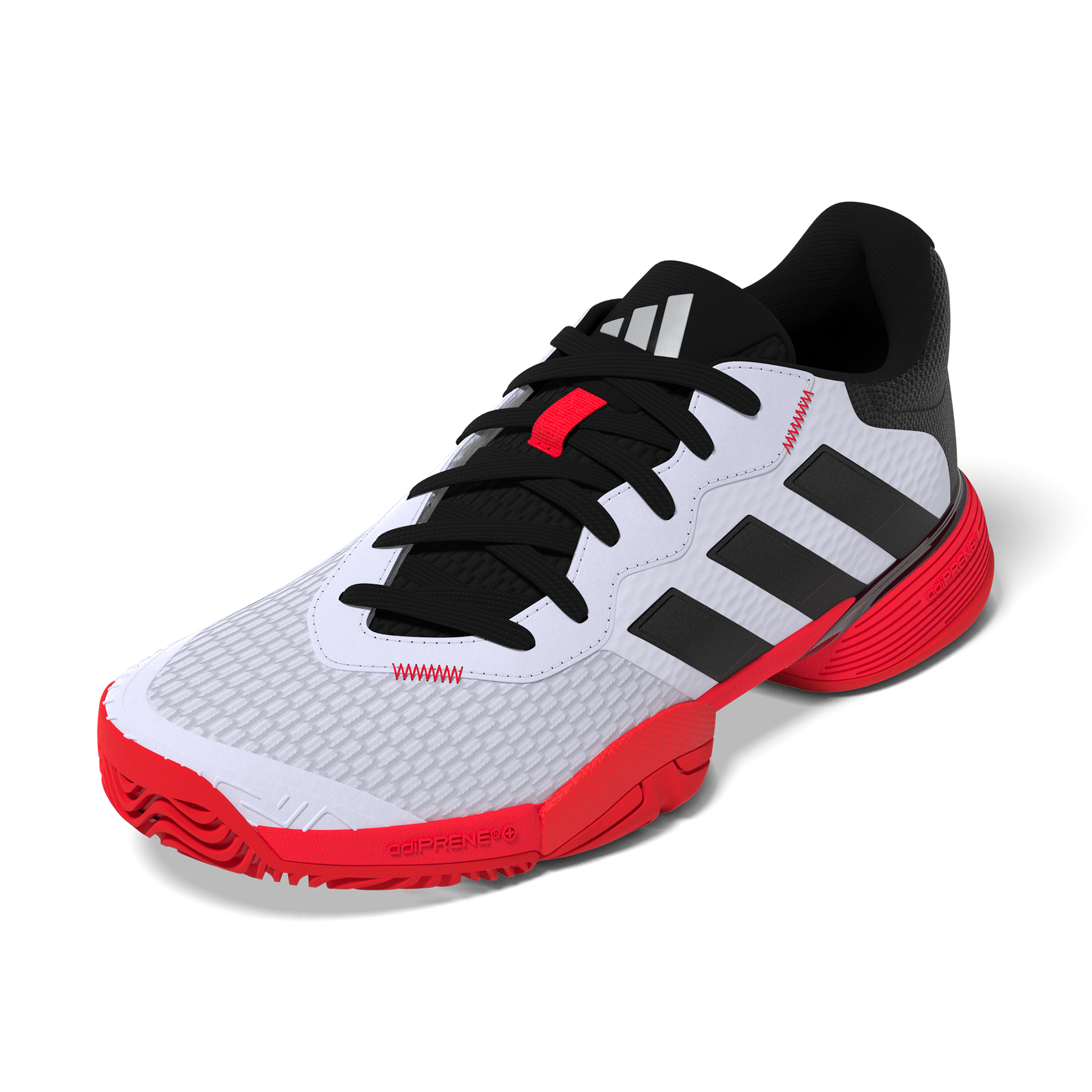 Adidas Barricade K Kids Tennis Shoes: White/Black/Red