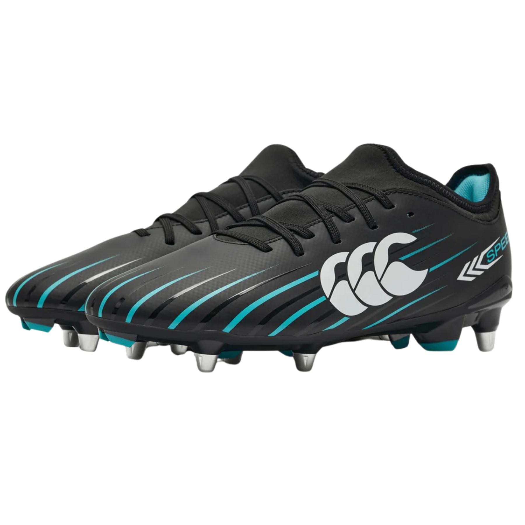 Canterbury Speed Falcon Team SG Rugby Boots: Black/Green