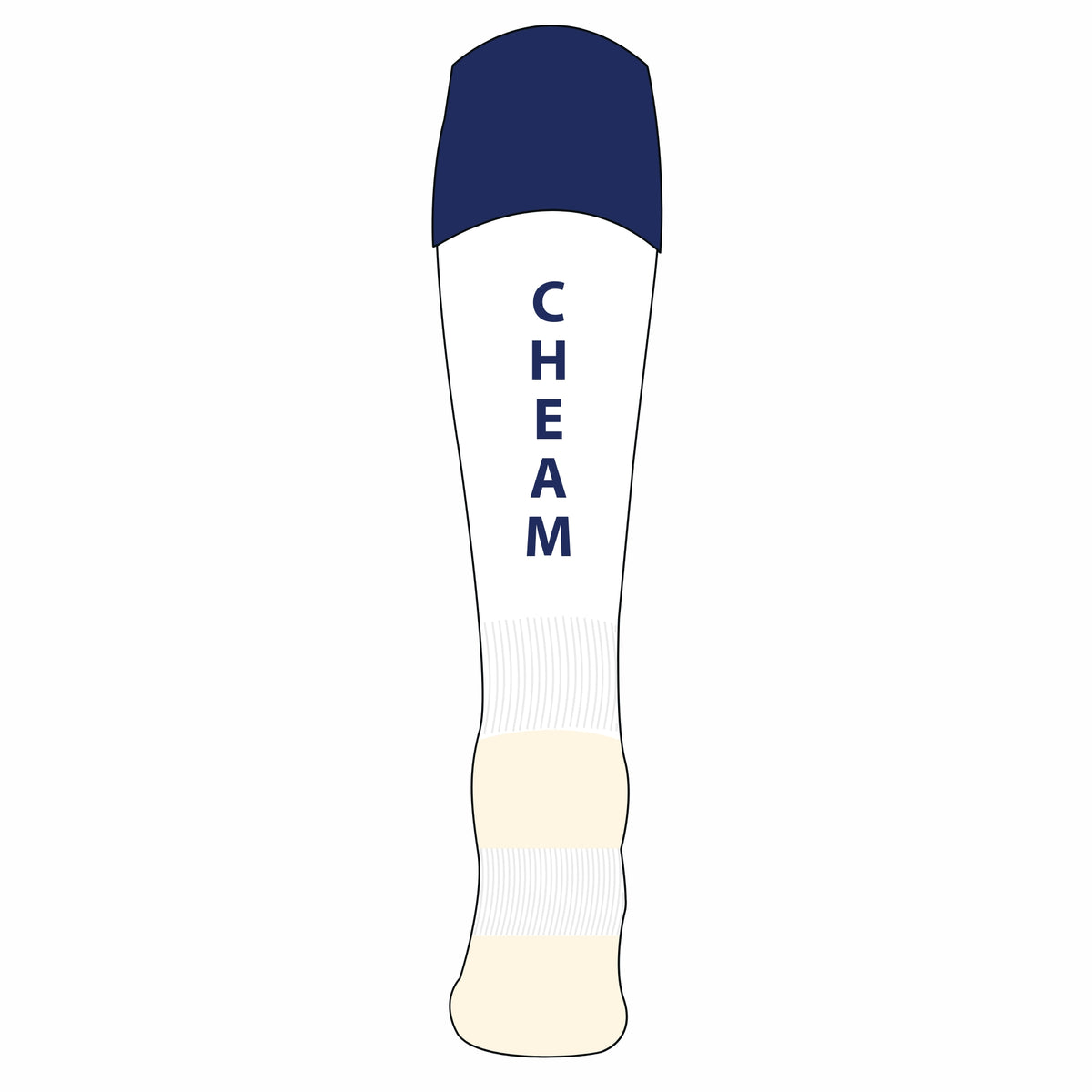 Cheam HC Away Socks: White/Navy