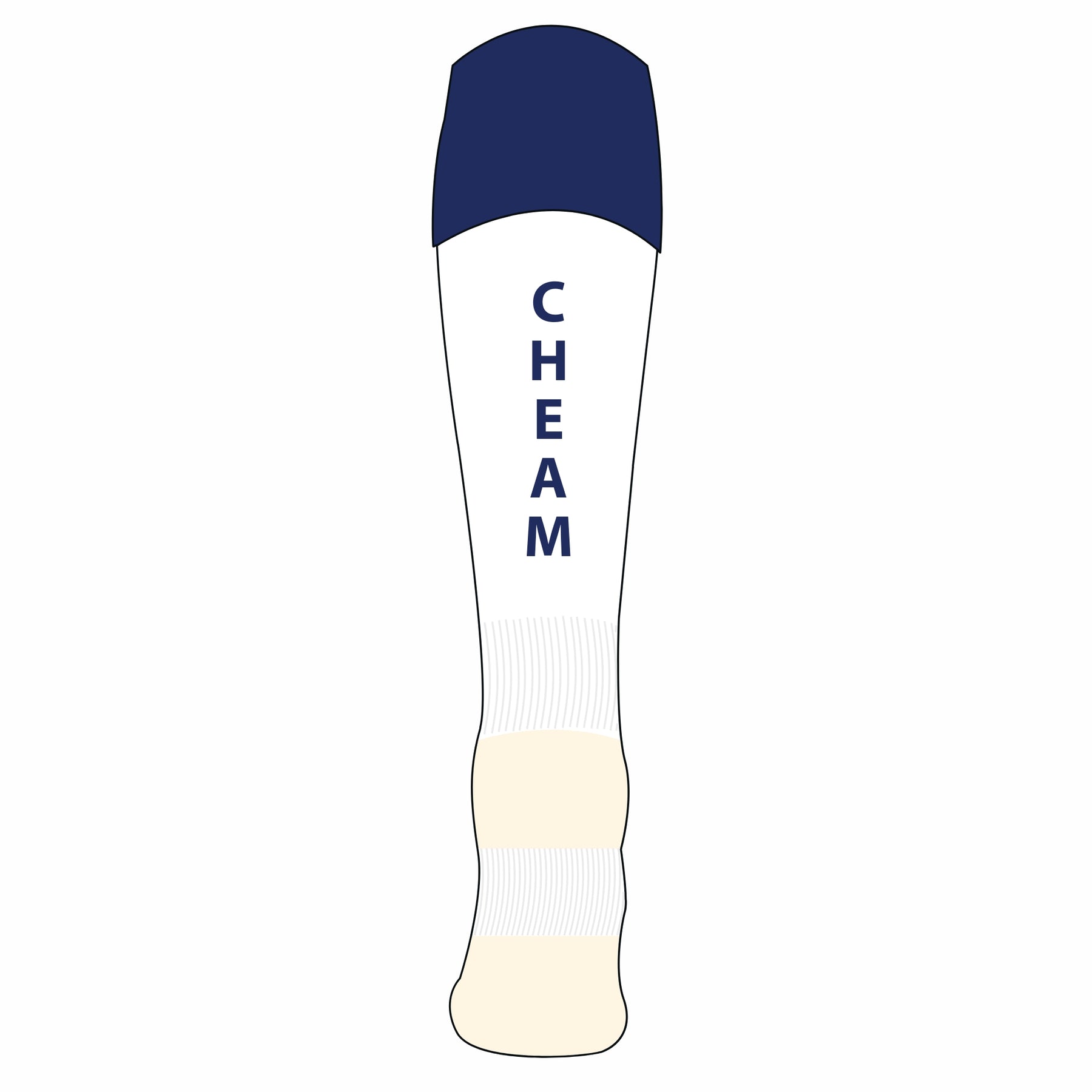 Cheam HC Away Socks: White/Navy