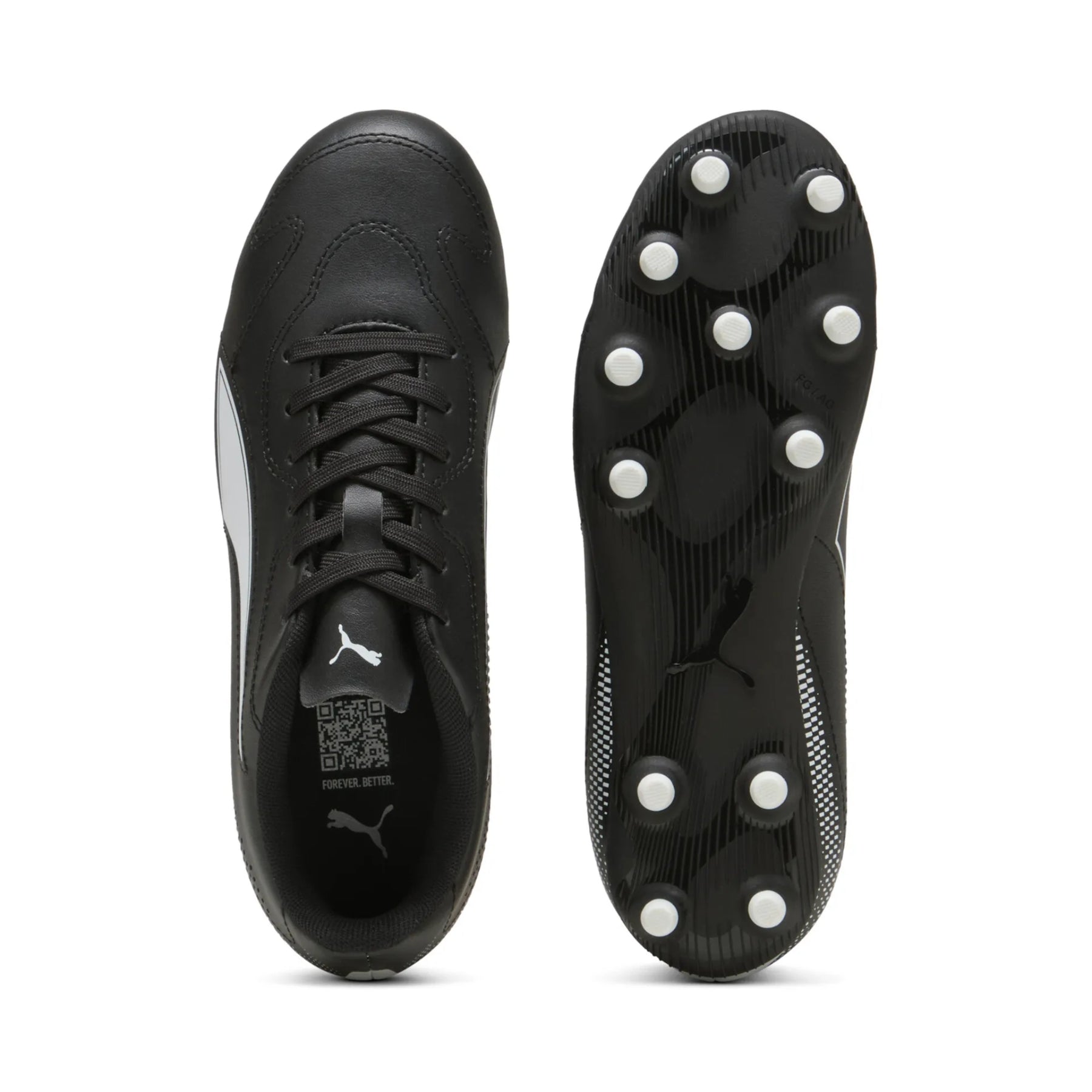 Puma Vitoria II FG/AG Junior Football Boots: Black/White