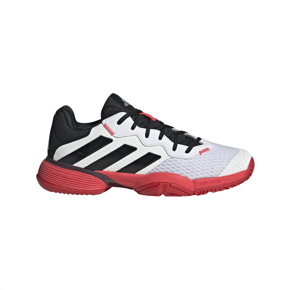 Adidas Barricade K Kids Tennis Shoes: White/Black/Red