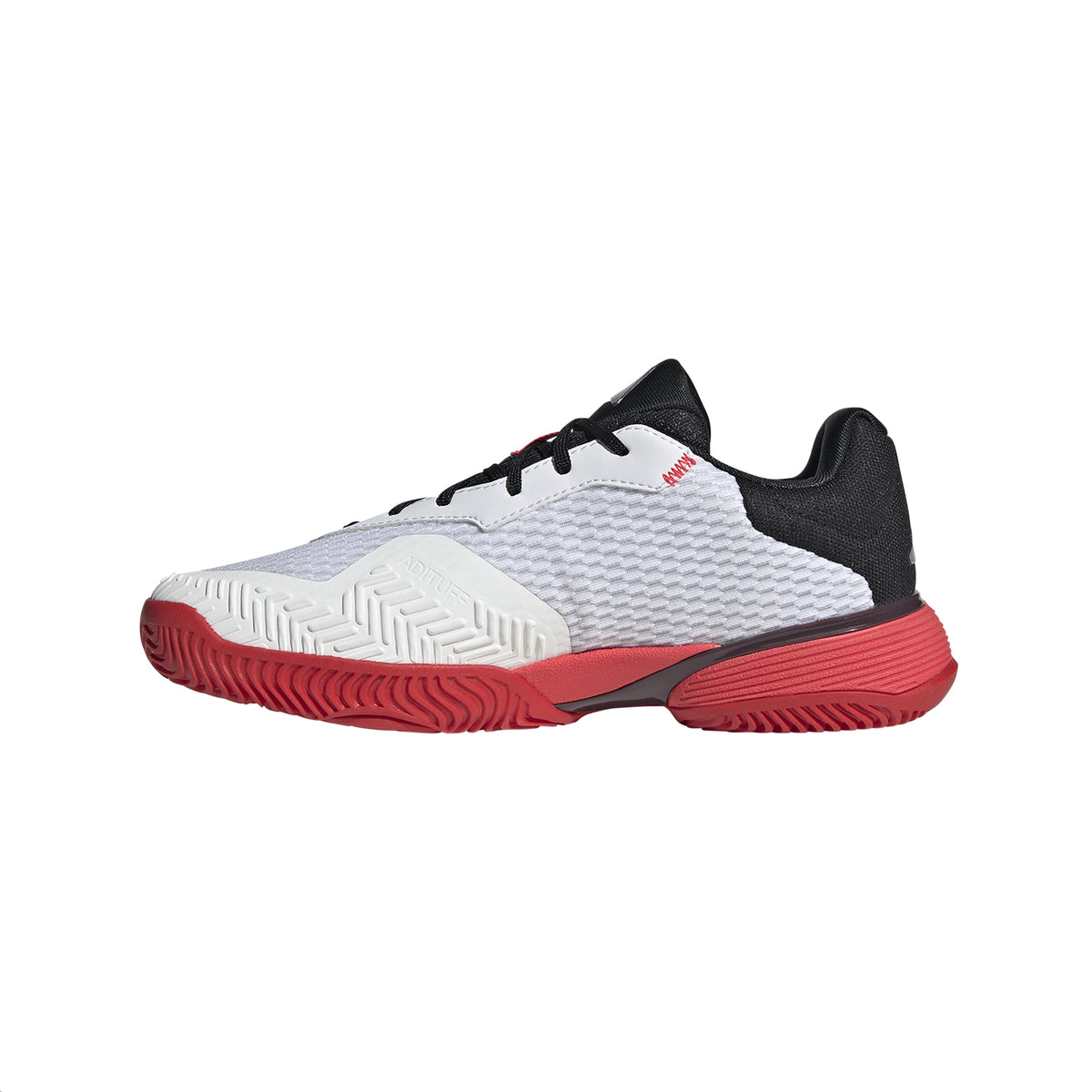 Adidas Barricade K Kids Tennis Shoes: White/Black/Red