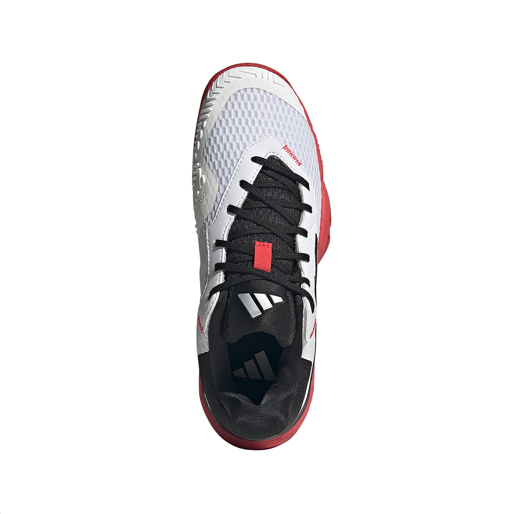 Adidas Barricade K Kids Tennis Shoes: White/Black/Red