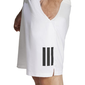Adidas Club 3 Stripe Mens Tennis Shorts: White