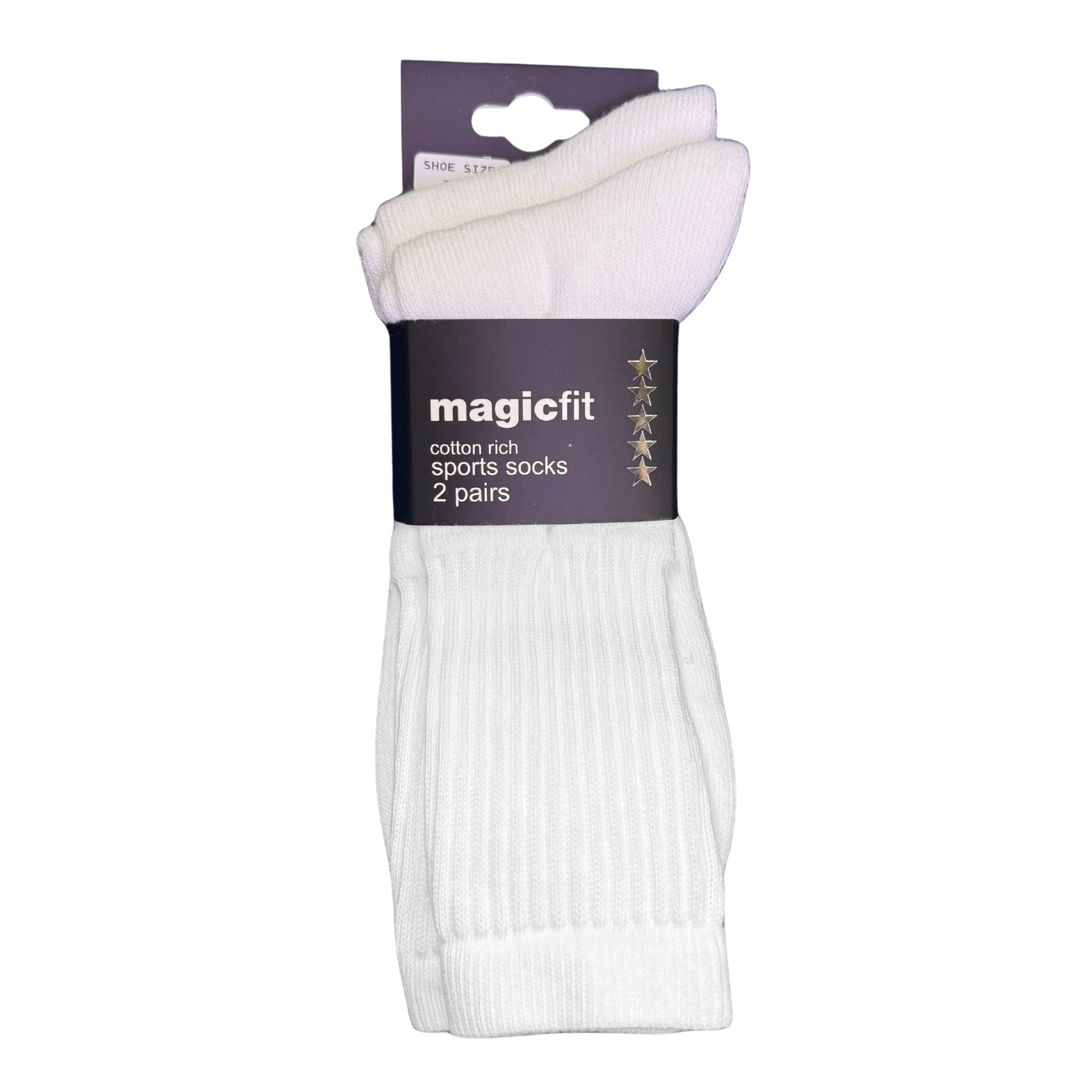 Cotton Rich Sports Socks 2 Pairs: White