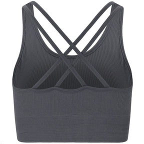 Athlecia Aideny Womens Seamless Rib Bra Top: Ombre Blue