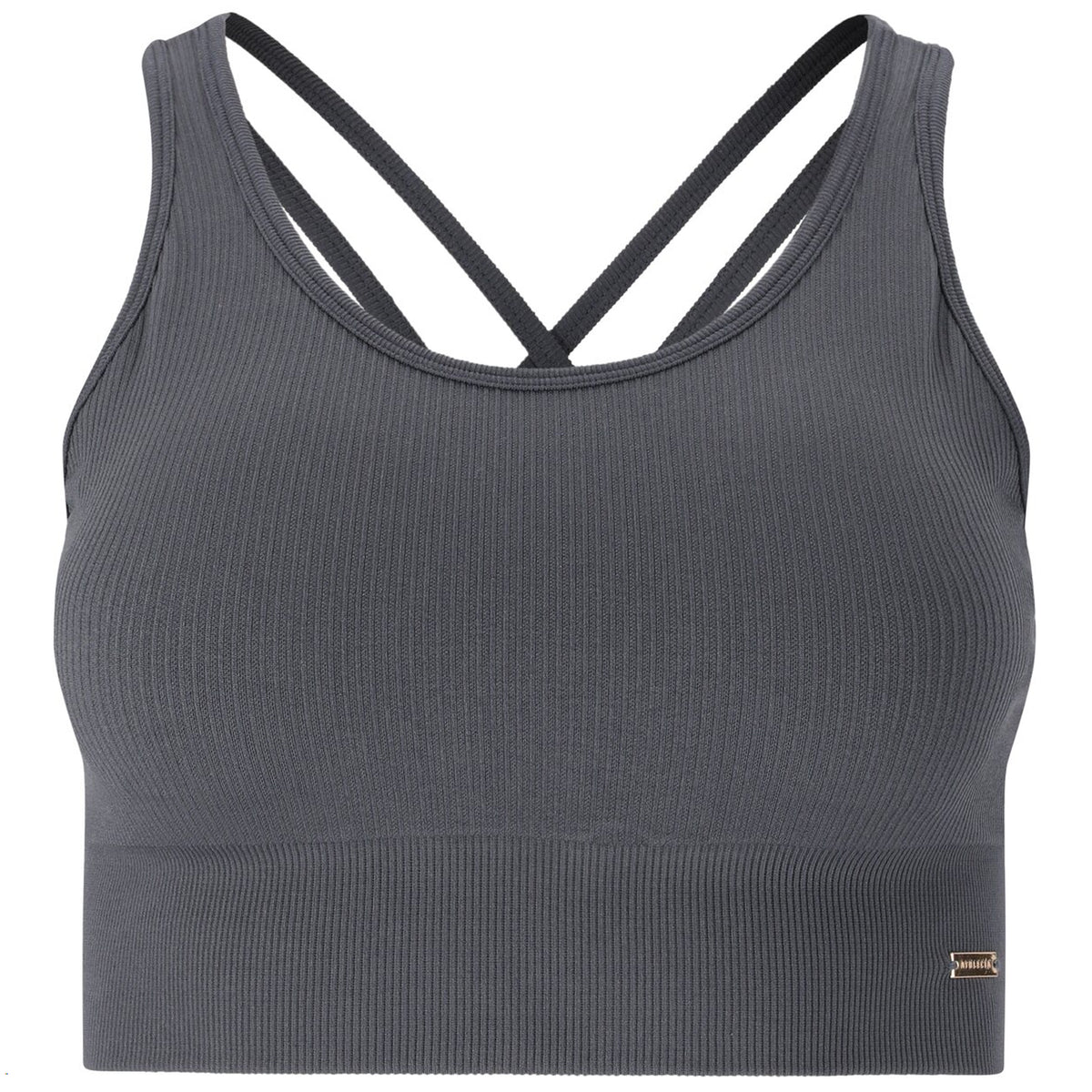 Athlecia Aideny Womens Seamless Rib Bra Top: Ombre Blue