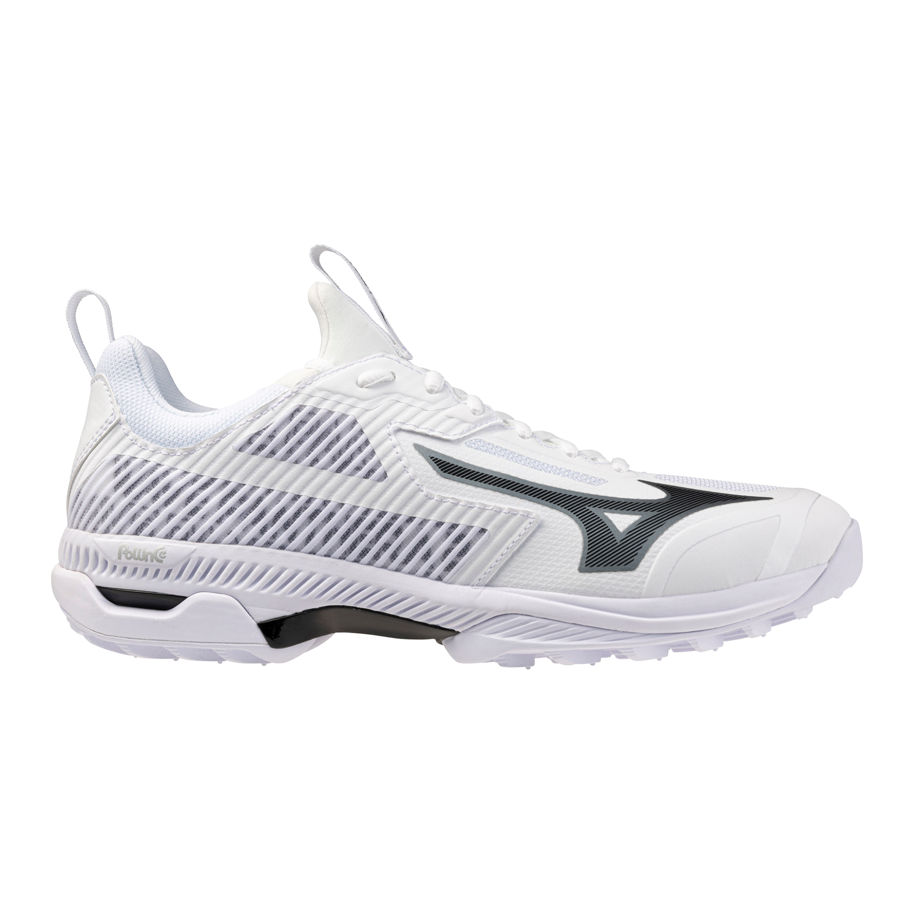 Mizuno Wave Panthera 2 Hockey Shoes: White/Black/Silver