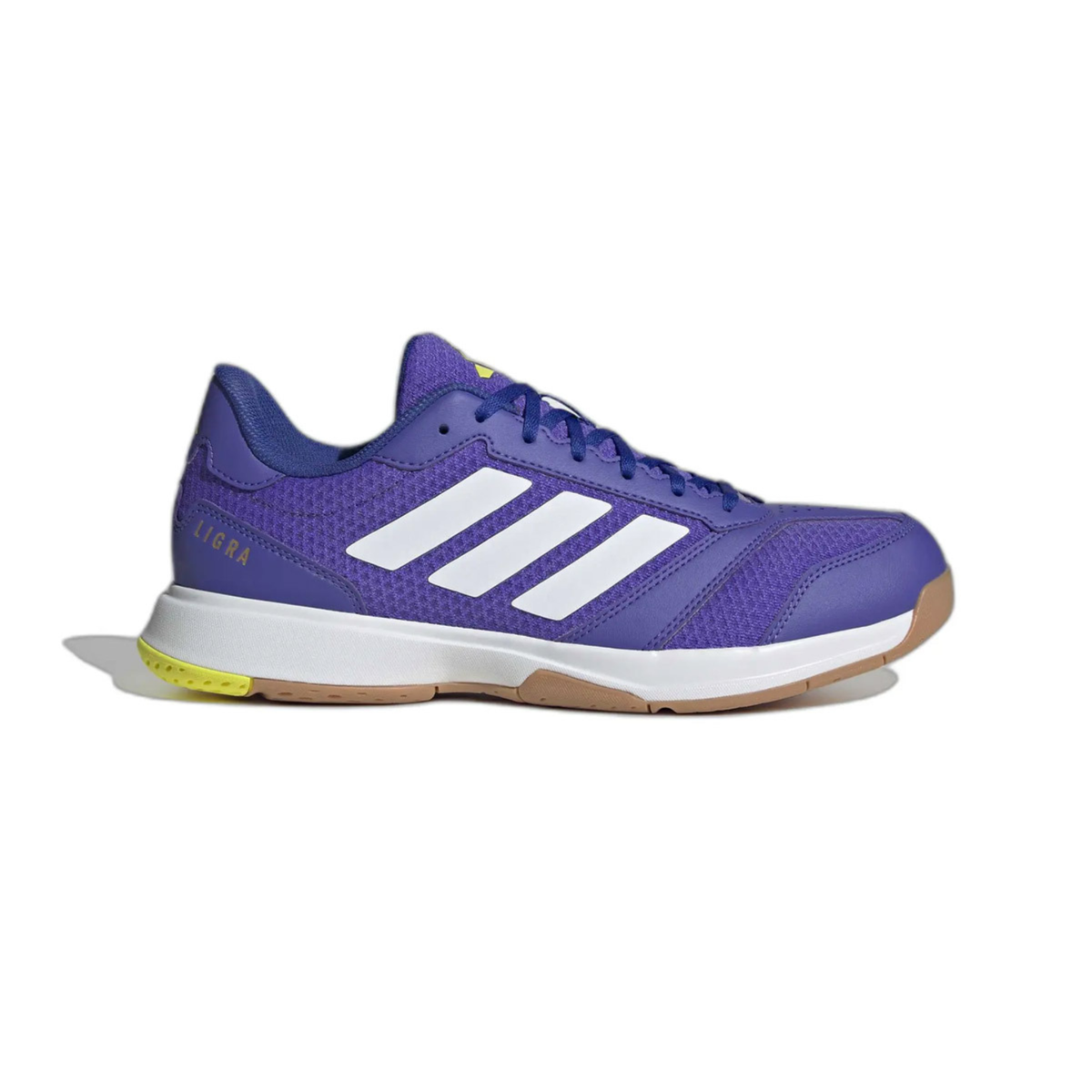 Adidas Mens Ligra 8 Indoor Court Shoes: Solar/Purple